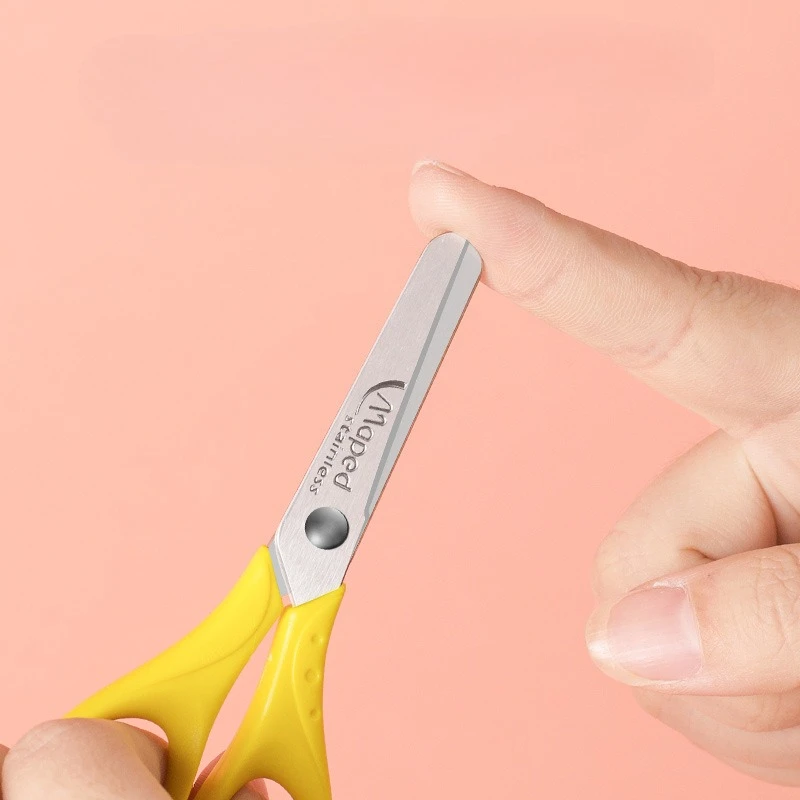 Kids Safety Scissors with Protective Cover Stainless Steel Rounded Tip for Kindergarten Children School Art Craft Supplies