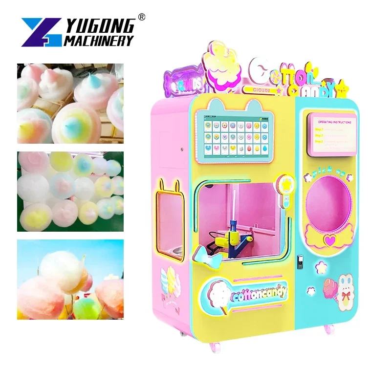 2024 New Arrival Self Service Smart Marshmallow Vending Machine Electric Fully Automatic Cotton Candy Maker