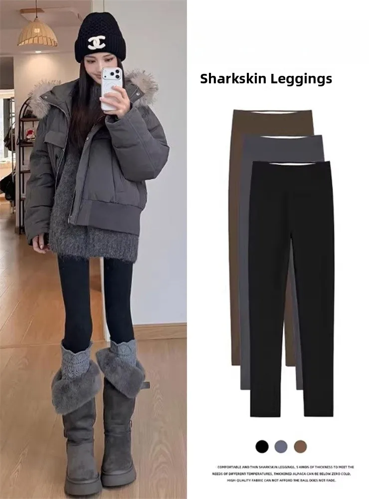 

High-Waist Thiened Fce Yoga Pants Women's arkskin Tightening Butt Lifting Base Layer Pants Sli Casual Wear