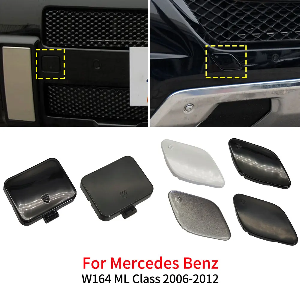 For Mercedes W164 Car Front Bumper Tow Hook Cover Cap Accessory Black For Benz M Class 2006-2011 ML320 ML350 ML400 ML450