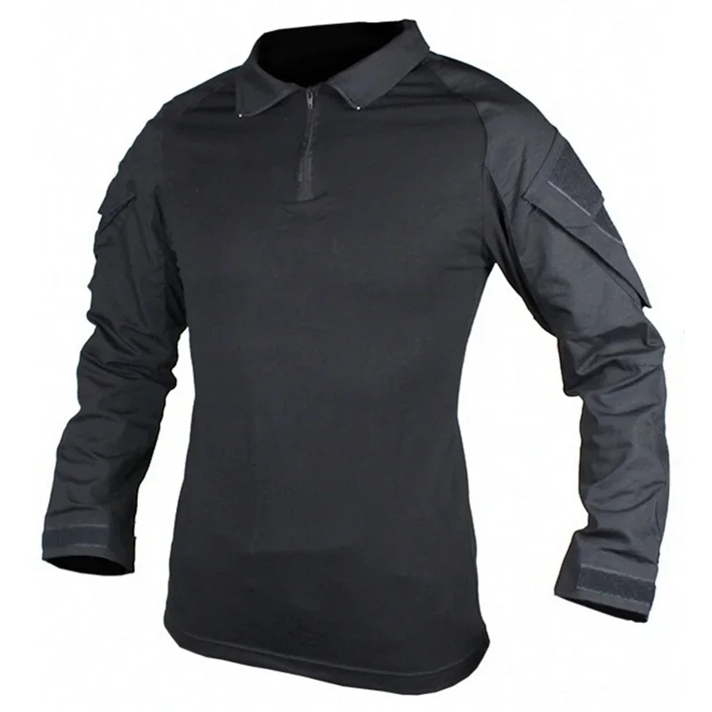 

Airsoft Tactical Shirt Black Gen2 Men Long Sleeve Hunting Clothing Hiking Training Paintball BDU Combat Shirt With Elbow Pads