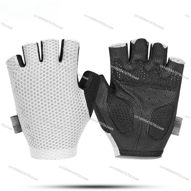 Half-finger Riding Gloves, Summer Breathable Shock Absorption and Wear-resistant Equipment, Men's and Women's Short-finger