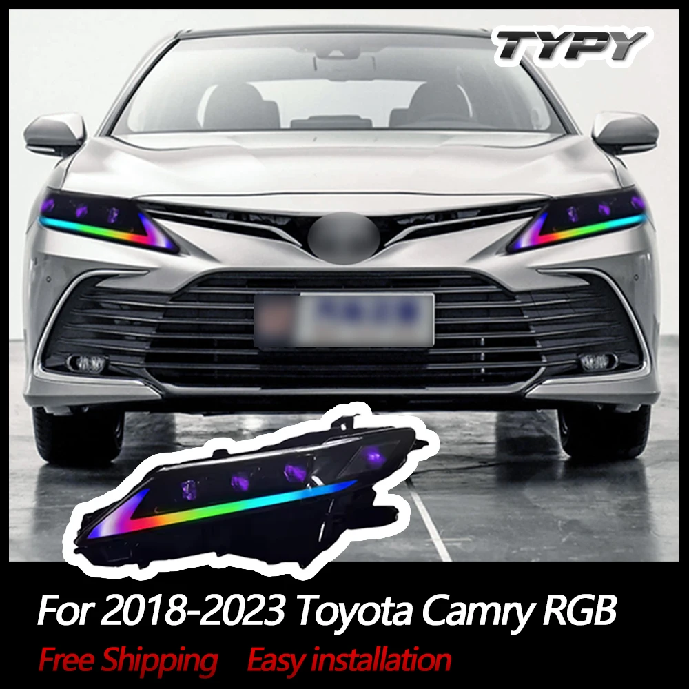 

Автомобильный Стайлинг TYPY для Toyota фара Camry RGB передние лампы 2018-2023 DRL 3-объективный проектор сигналов поворота