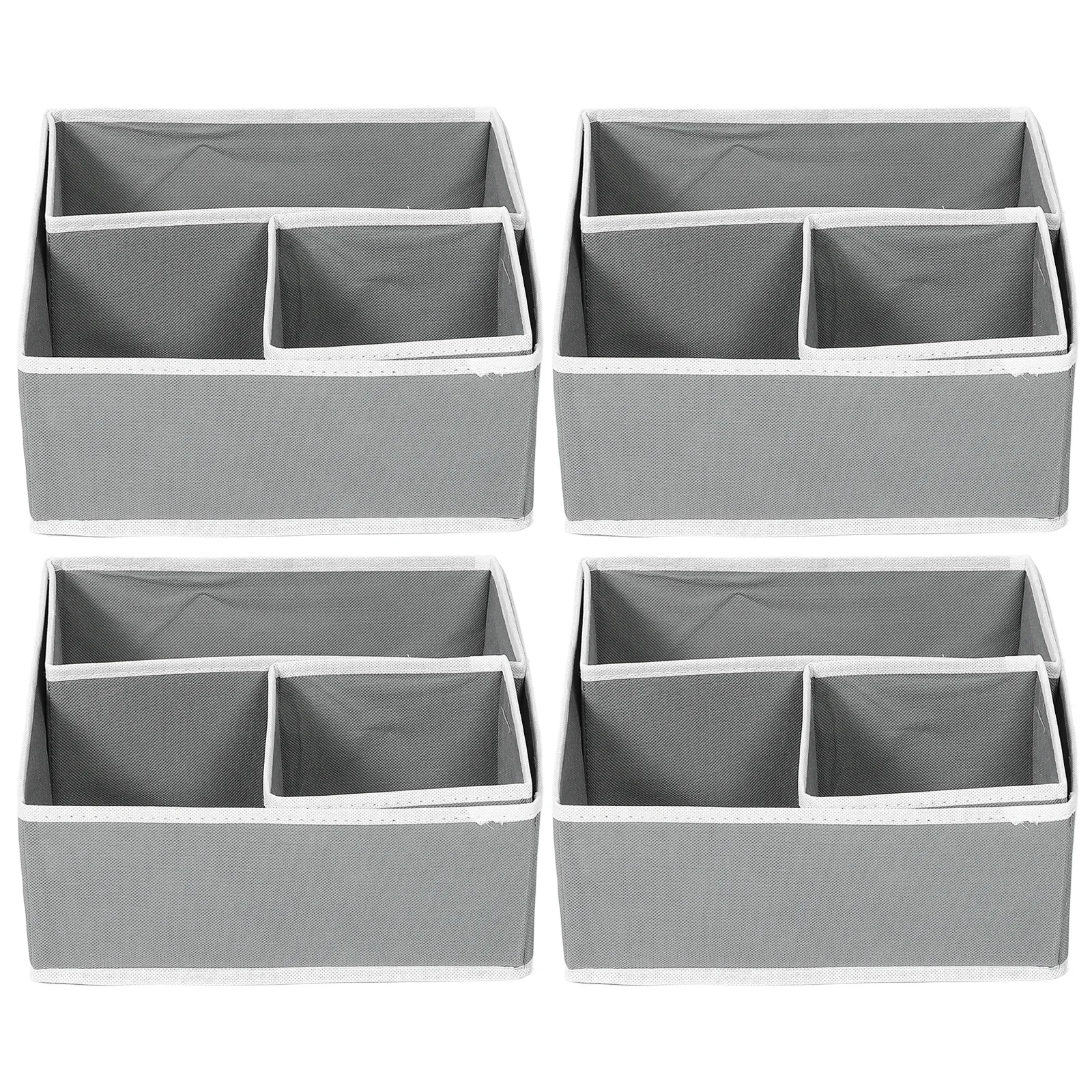

6Pcs Foldable Drawer Organizer Bins Gray Underwear Socks Baby Clothes Storage Large Capacity Drawer Dividers for Home
