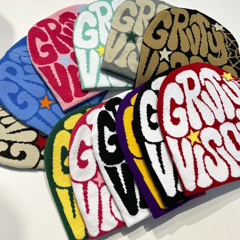 

2025 New Fashion Knitted Hats Men's And Women's Jacquard Hats European And American Popular Hats Hip Hop Hats Alphabet Hats