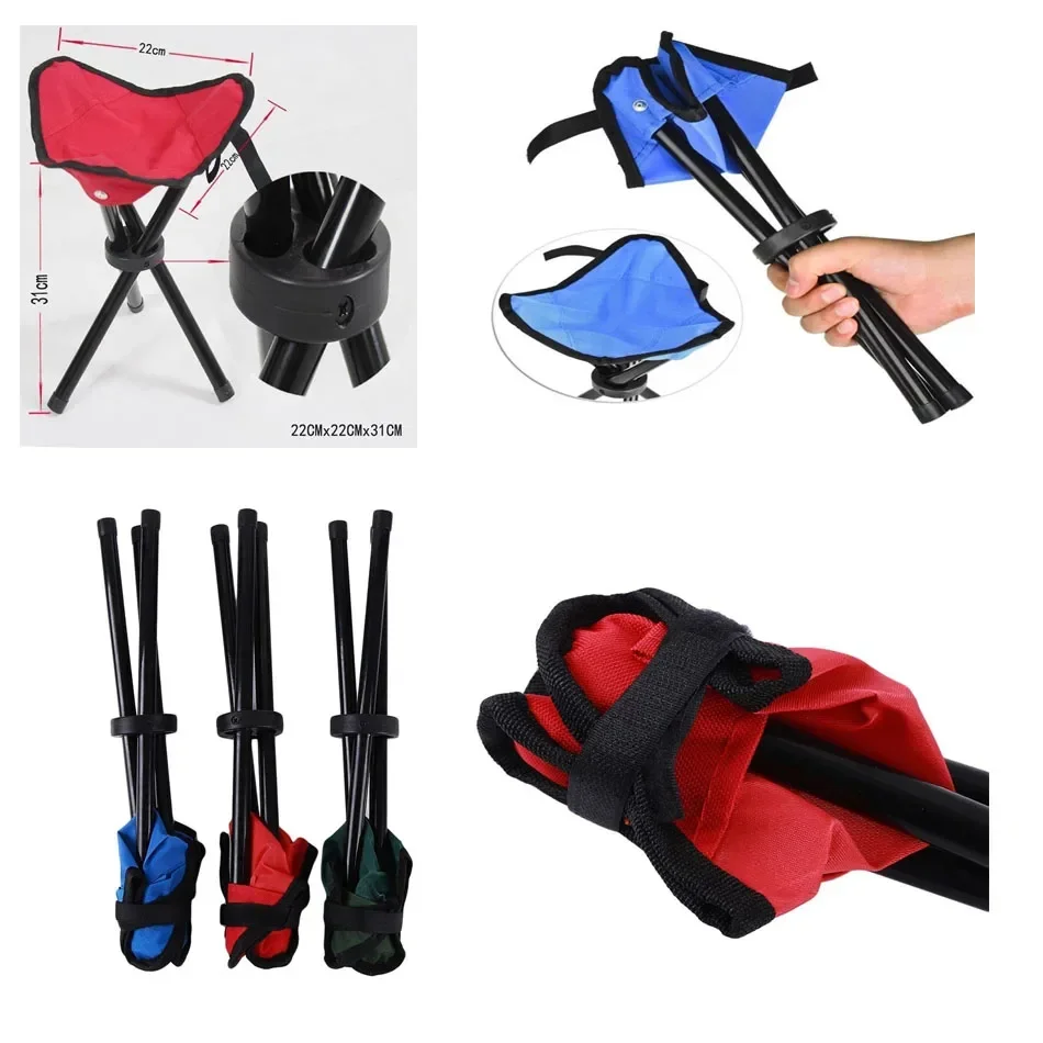 

Outdoor Small Folding Triangular Stool Fishing Chairs Camping Multifunction Benches Foldable Stools Household Daily Park chairs