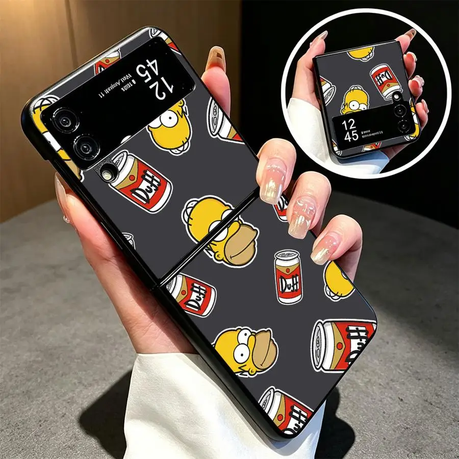 Забавный чехол с изображением Симпсонов для Samsung Galaxy Z Flip 8, Flip7 FE, Flip3, Flip4, Z Fold 8, 7, 6, 5, 4, 3, Flip6, Flip5, Z Flip 7, 6, 5, 4, 3