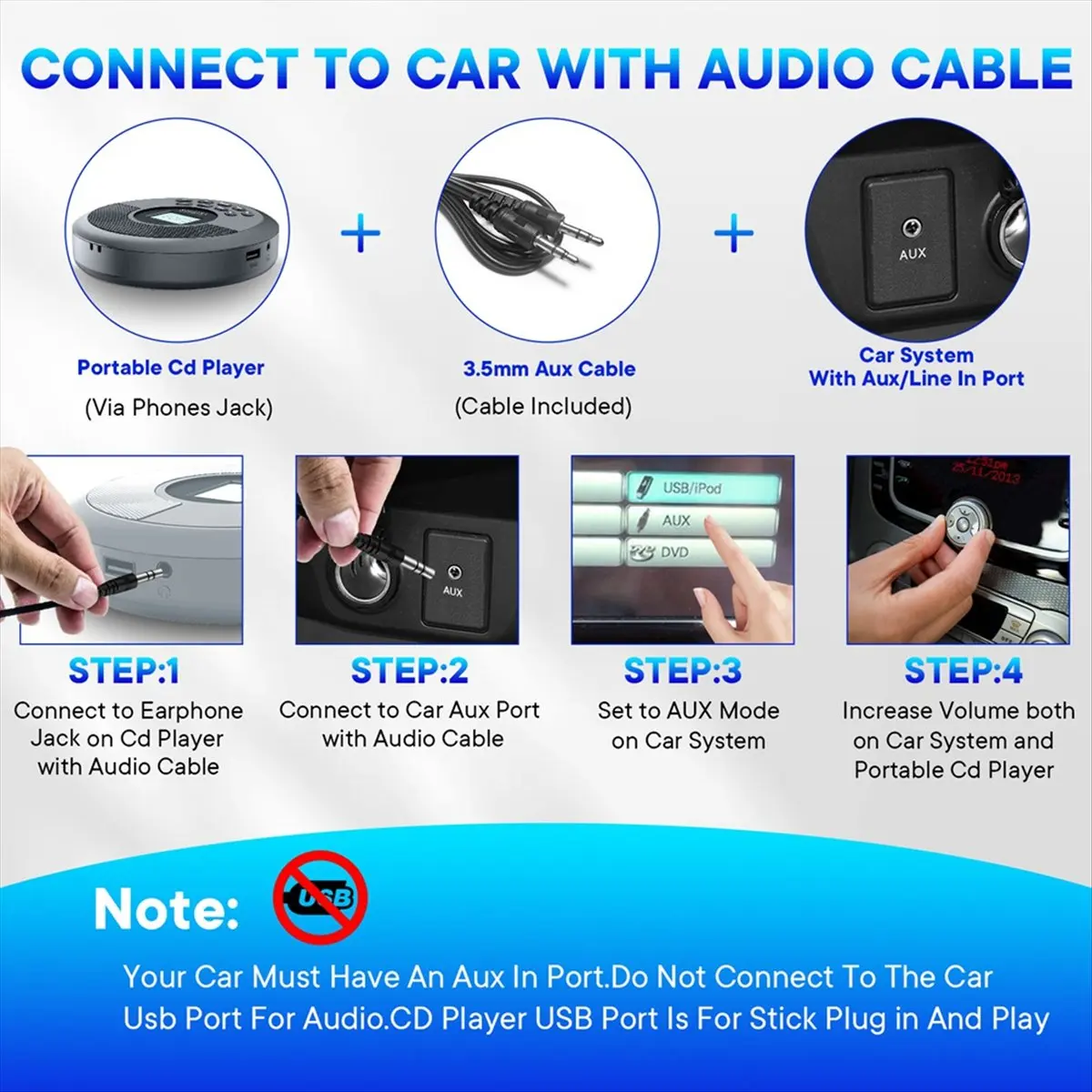 T28C Portable Bluetooth CD Player Rechargeable Discman with Dual Speakers and Headphones Walkman Cd Player Mp3 Player Black