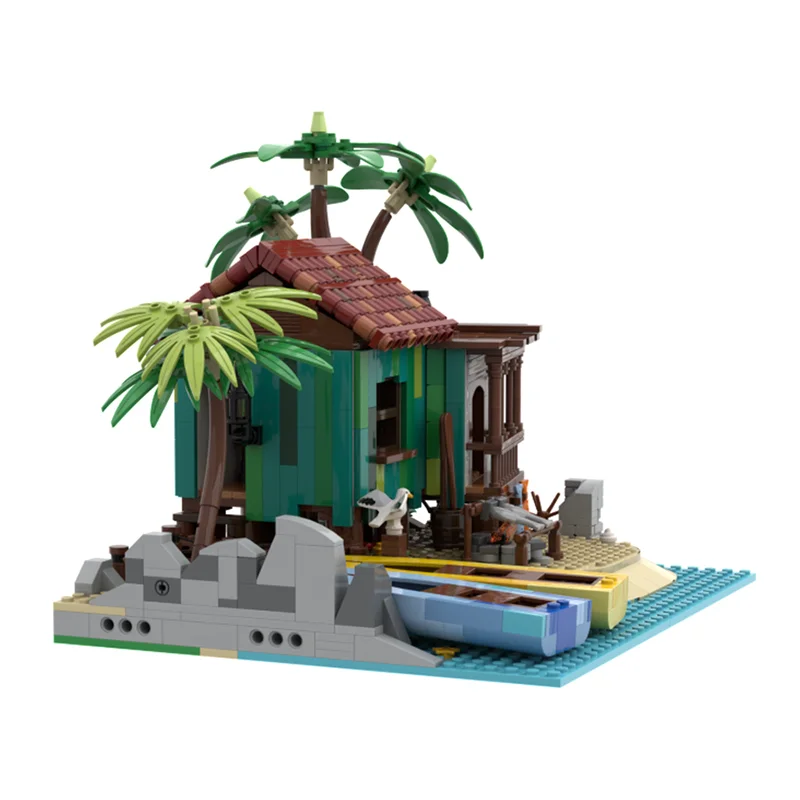Pirates Model Moc Building Blocks The Fishing Camp Pirates Century Technical Bricks DIY Assembly Construction Toy Holiday Gift