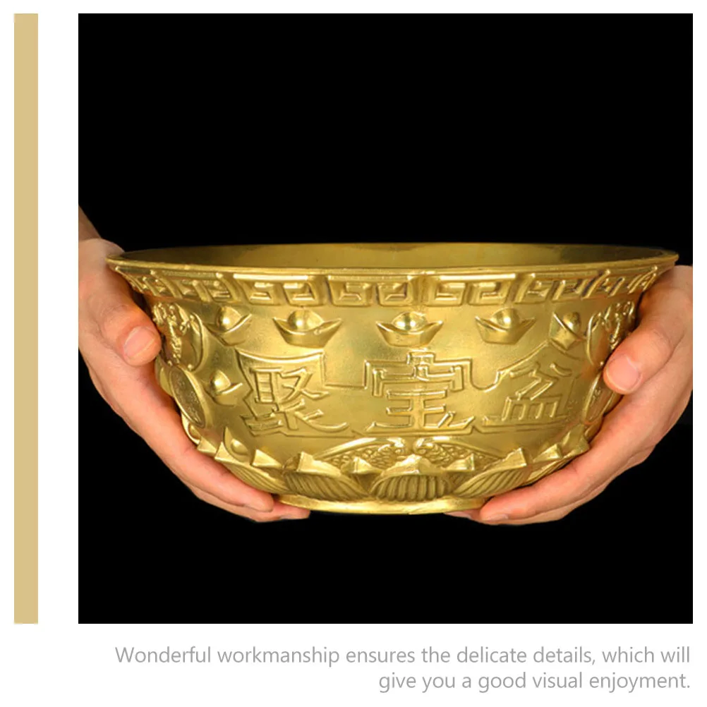 

Golden Cornucopia Bowl 12cm Treasure Basin Decor Home Office Desktop Brass Money Bowl Craft Gift Feng Shui Lucky Decoration