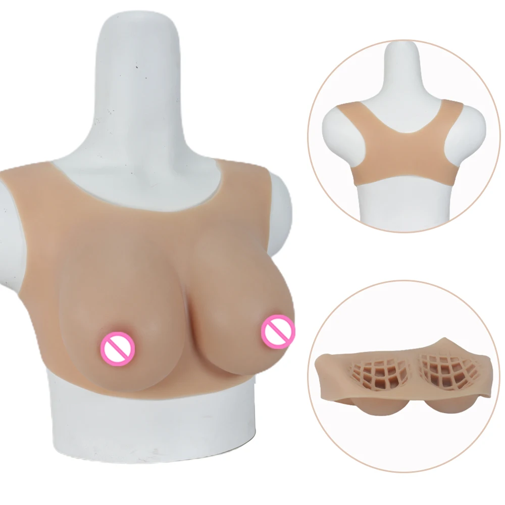 Artificial Silicone Breast Forms C Cup Realistic Fake Boobs Vest for Woman Usage Breastplate Breast Cancer Patient Mastectomy