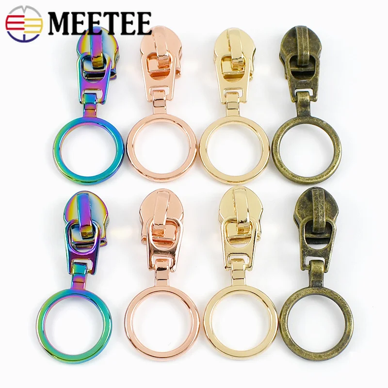 10/20/30Pcs 5# Zipper Puller Bag Sewing Zip Slider O Ring Closures Zippers Repair Headparts Jacket Zips Head DIY Accessories