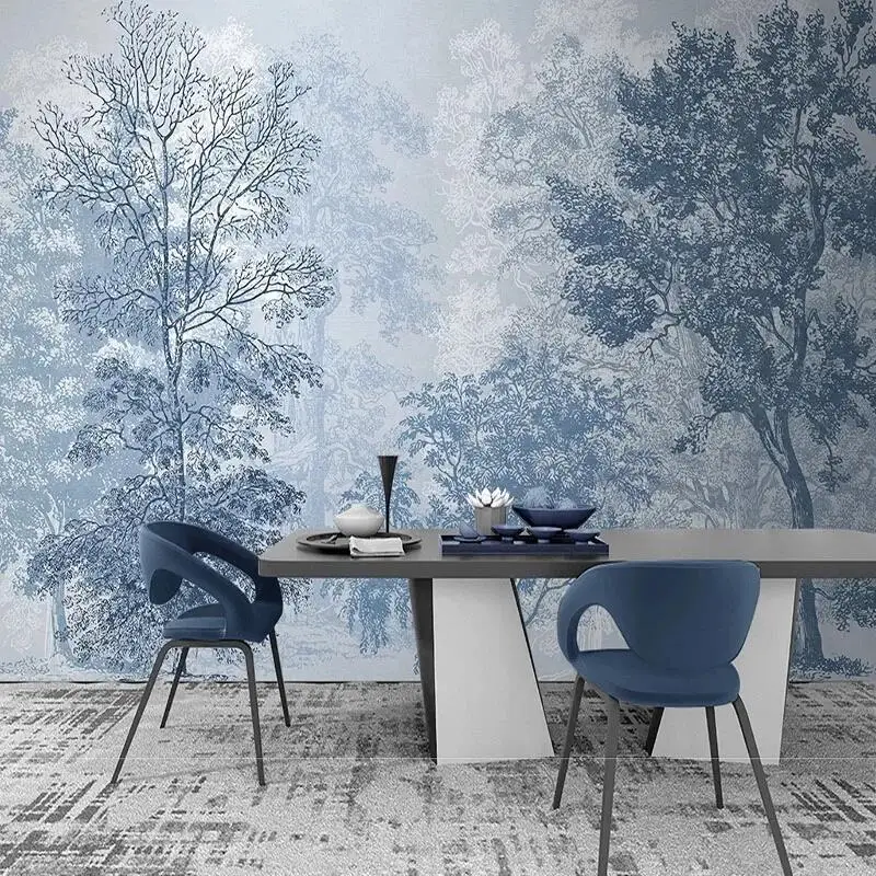 Custom 3D Modern Minimalist Forest TV Background Wall Painting Mural Living Room Wallpaper Mural Papel De Parede Tapety Fresco