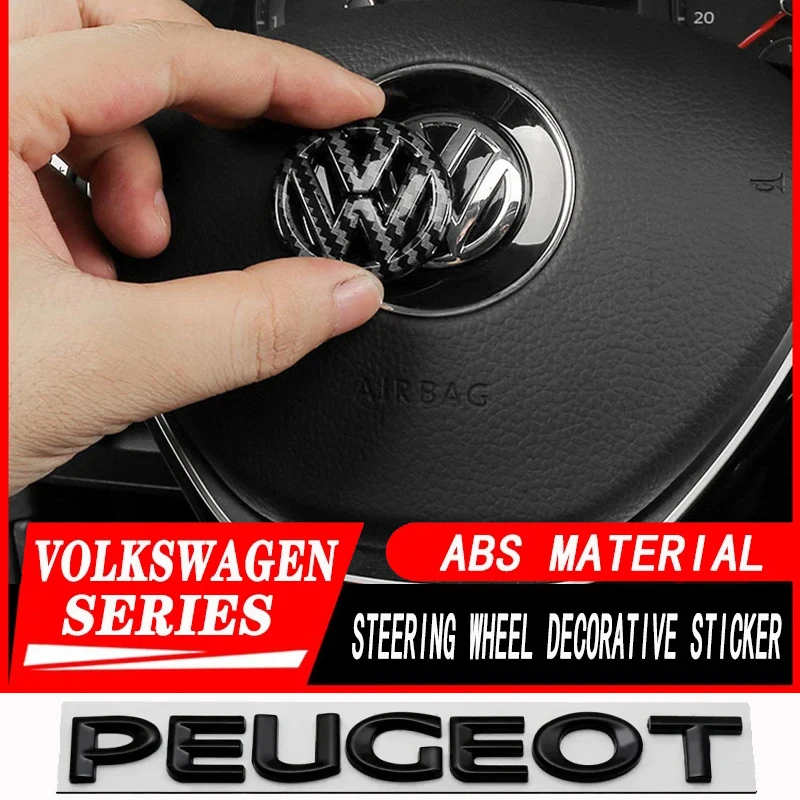 Auto Kohlefaser-Muster Logo Lenkrad-Dekorationsaufkleber für VW GTI Polo Golf MK6 MK7 Passat Tiguan CC T-ROC/Autoschlüsselanhänger – Detail 1