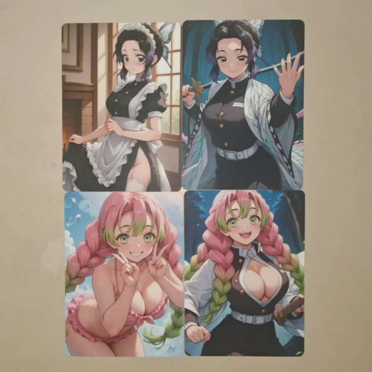 

8Pcs/set Sexy Card NSFW Bikini Wedding dress Kochou Kanae Kochou Shinobu Tsuyuri Kanao​ DIY PTCG Animation Collection Card 18+