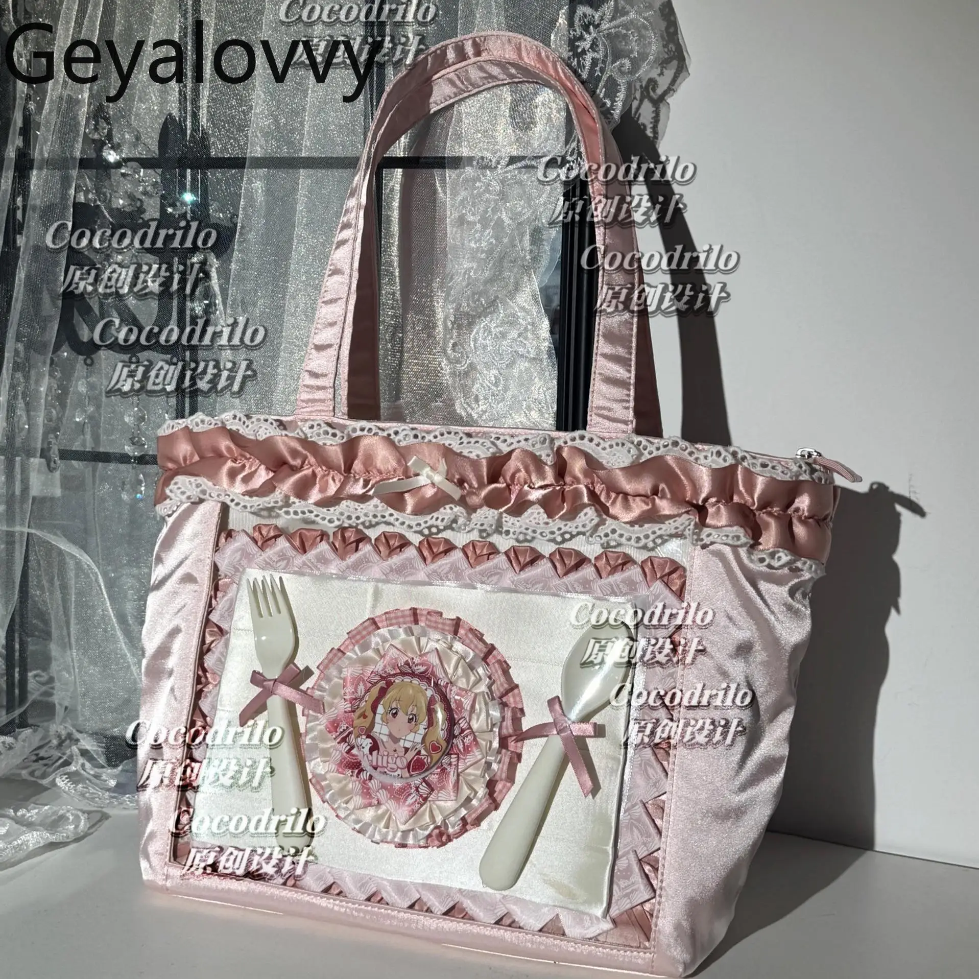 

Модная кружевная милая и милая сумка-тоут в стиле Лолиты Femme 2026, новые повседневные элегантные сумки на плечо в японском стиле для девочек