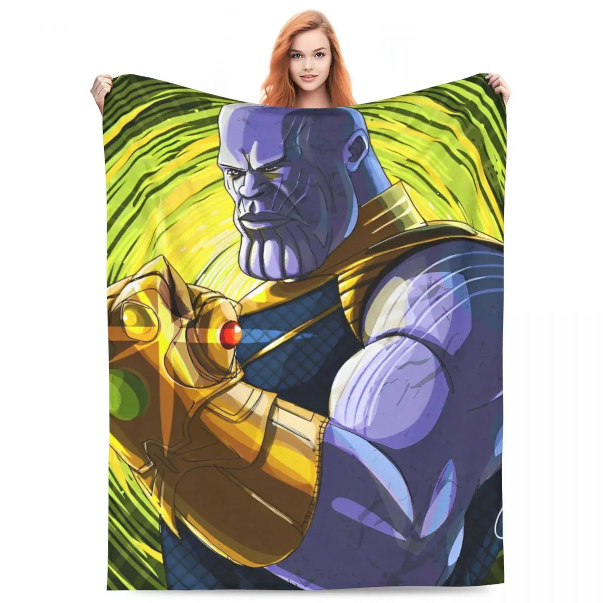 Marvel Thanos Blanket Airplane Travel Flannel Throw Blanket For Outdoor Warm Soft Custom Quality Bedspread Gift Idea