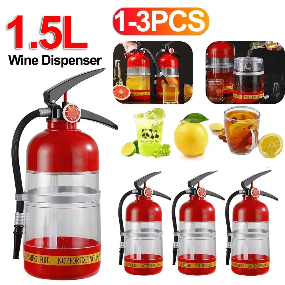 

Wine Dispenser 1.5L Creative Fire Extinguisher Container Alcohol Beverage Liquor Pourer Beer Water Bottle Barrel Bar Accessories