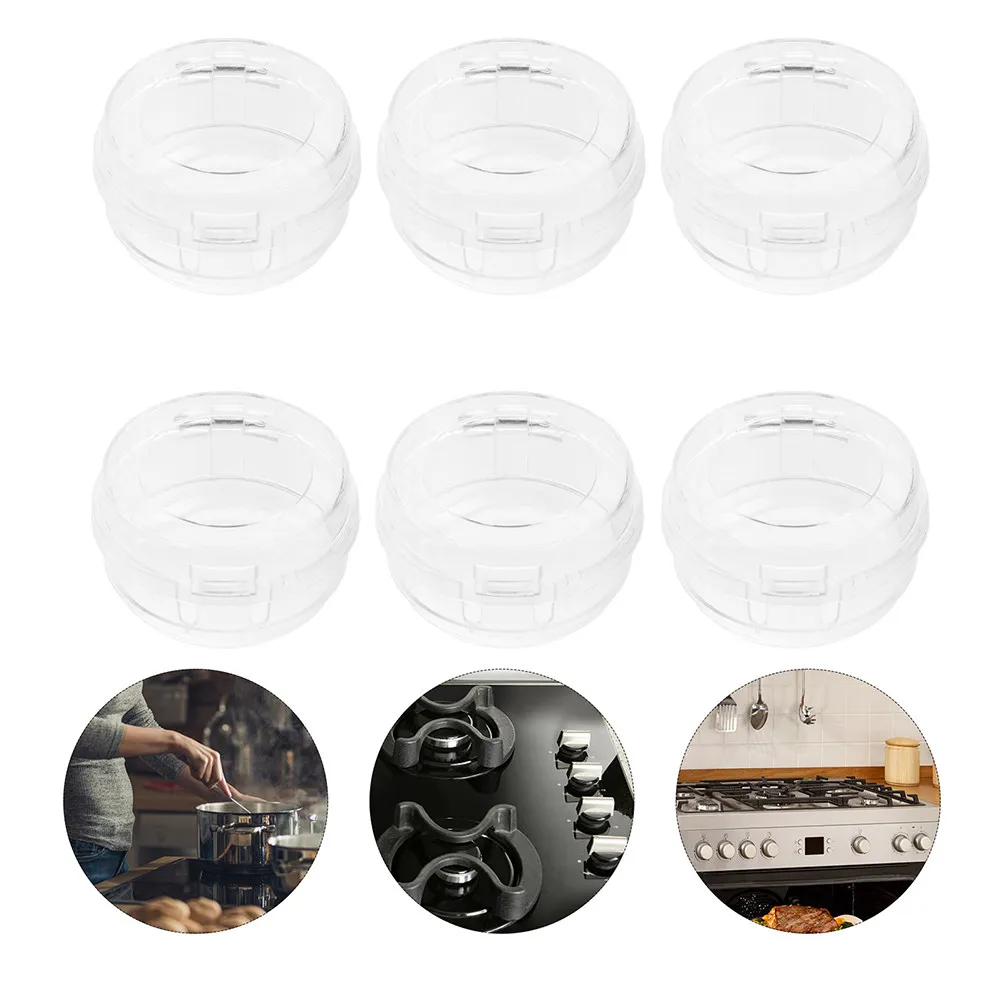 

6Pcs Stove Safety Covers Knob Protectors for Gas Stoves Ovens Grills High Temp Resistant Childproof Guard Easy One Hand