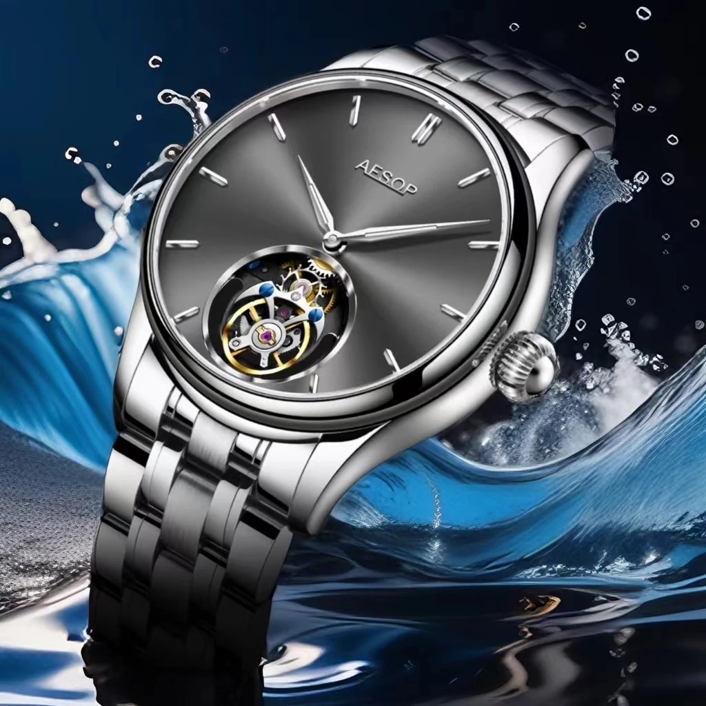 AESOP Flying Tourbillon Watch For Men Skeleton Tourbillon Movement Mechanical Mens Watches Sapphire Mirror Official Store 2025A