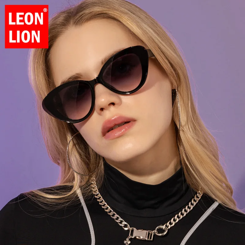 LeonLion Vintage Cateye Sunglasses Women Luxury Brand Eyewear Woman/Men Retro simple 2023 Glasses Women Small Gafas De Sol Muje