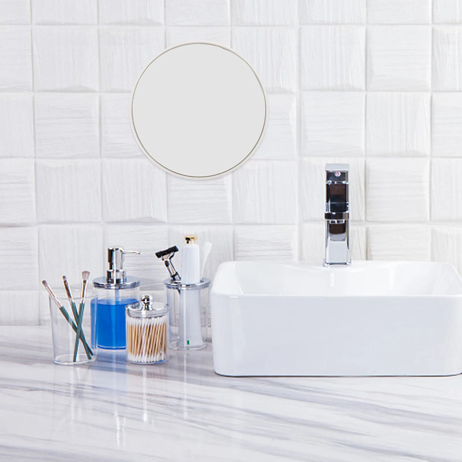 Tragbarer Make-up-Vergrößerungsspiegel, kompakter Reisespiegel, Saugnapf, Badezimmer-Waschtisch, täglicher Gebrauch, Reisezubehör