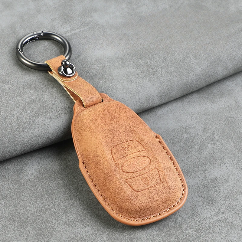 

Leather Car Key Case Cover Keychain For Subaru BRZ XV SV Forester Legacy Outback Crosstrek Impreza WRX Ascent Key Accessories