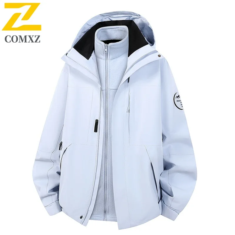 سترة سفر للرجال من COMXZ سميكة للمغامرة الخارجية مقاومة للرياح سترة دافئة بلون سادة ملابس خريف وشتاء خفيفة الوزن #1