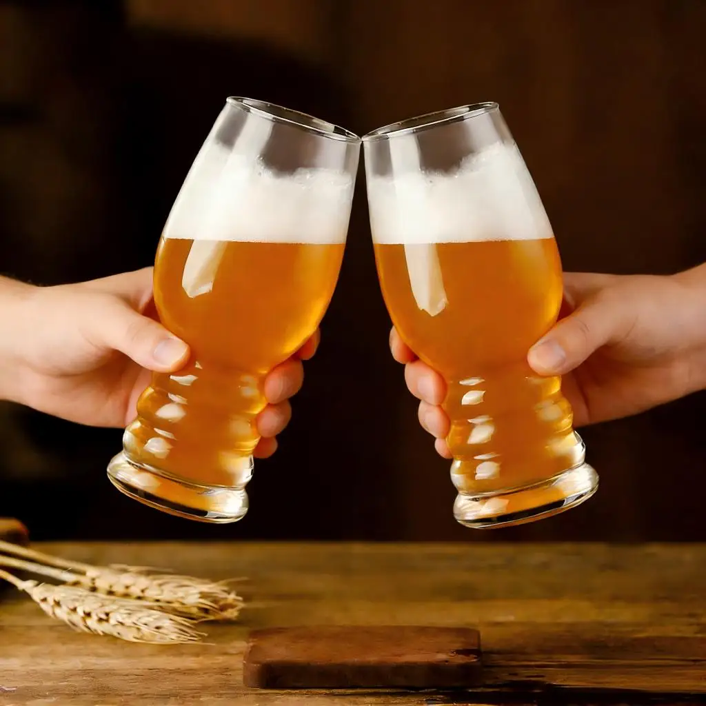 HeY LiLac 470/500ml Premium Belgian Style Craft Beer Glasses Lead-Free Crystal Clear Glassware for Beer Tasting Home Brewing Bar