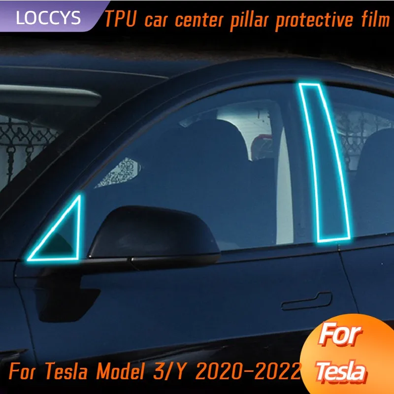 

For Tesla Model 3/Y 2020-2022 Window Center Pillar Protective Film Anti-scratch Cover Car Protector Exterior Accessories