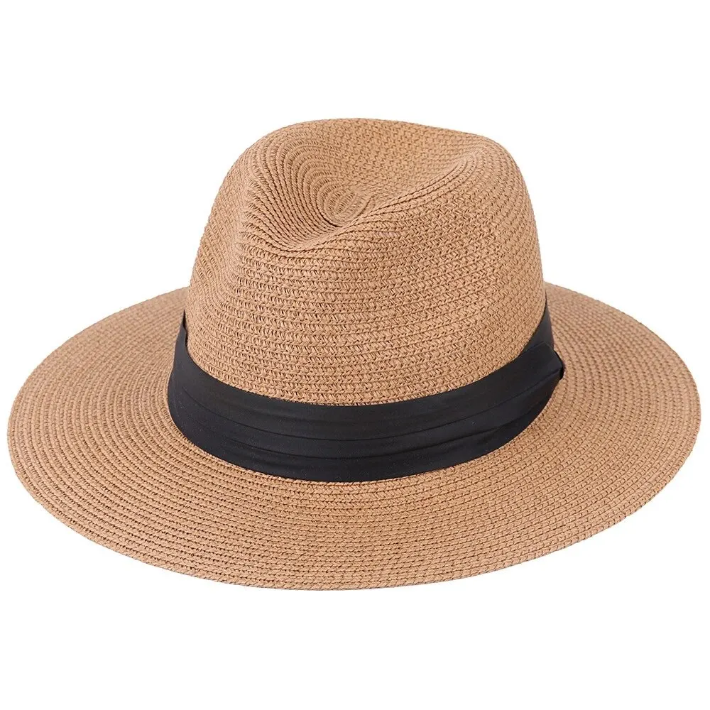 Summer Unisex Sun Shading Straw Hat for Men and Women, Fashionable Sun Protection and UV Protection Straw Woven Panama Hat