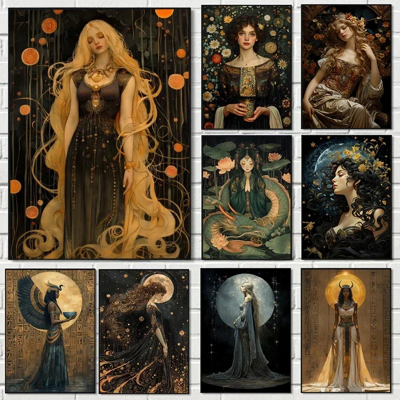 Classic Retro Greek Goddess Sacred Female Art Myth Posters Prints Canvas Painting Wall Art Picture Living Room Home Decor