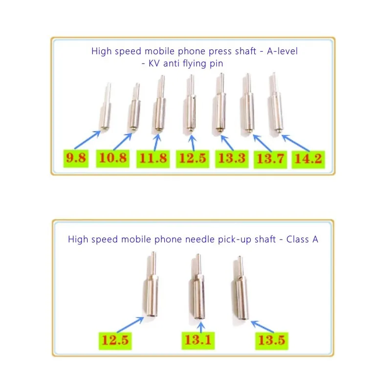 10pcs Dental High-speed Mobile Phone Maintenance Accessories Press Needle Shaft Core Bearing9.8 10.8 11.8 12.5 13.3 13.7 14.2mm