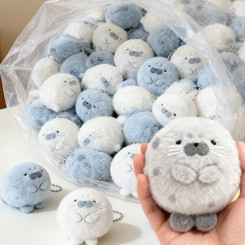 Novos Chaveiros de Pelúcia Fofos de Foca, Pingentes de Animais de Desenho Animado Portáteis Kawaii, Acessórios Artesanais para Mochilas, Presentes de Joalheria