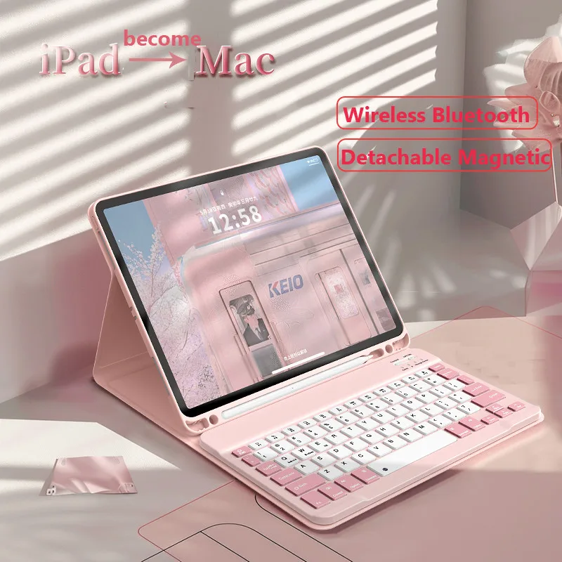 

Case with Keyboard for Samsung Galaxy Tab S10 Lite 10.9 X400 2025 S7 S8 S9 A8 A9 S10 FE X520 S6 Lite Detachable Magnetic Case