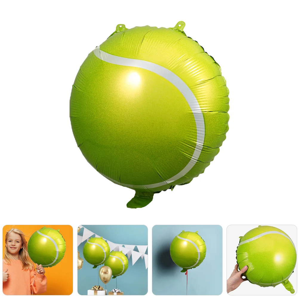 

12pcs Tennis Ball Balloons Inflatable Aluminum Film Birthday Party Decor Sports Themed Balloon Decoration Event Favors