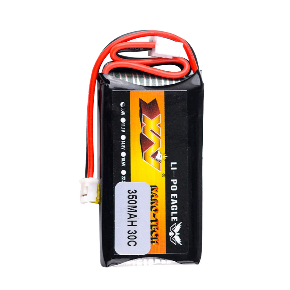 HJ Power 7.4V 2S 350mAh 30C RC Lipo Battery For AXIAL SCX24 90081 C10 1/24 Rc Car Airplane Helicopter Tank Toys