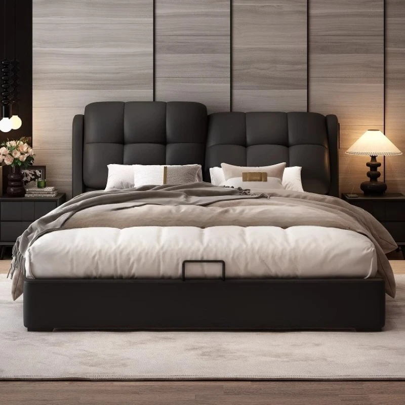 

150x200cm 180x200cm 200x220cm Puff Style Double Bed Queen Beds Frame And Box And Three Drawer Structure Multifunctional Bed Set
