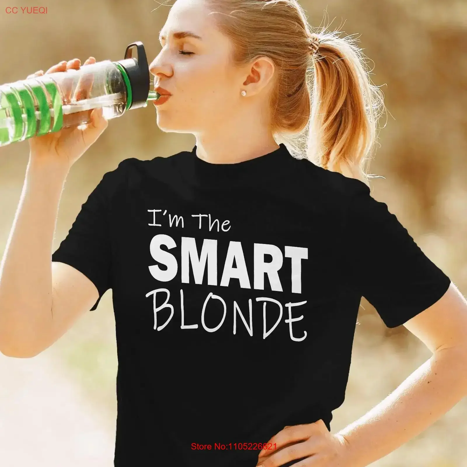 Funny Blonde Joke T Shirt I'm The Smart ditzy girl airhead scatterbrain hair color humor no common sense fun loving vintage