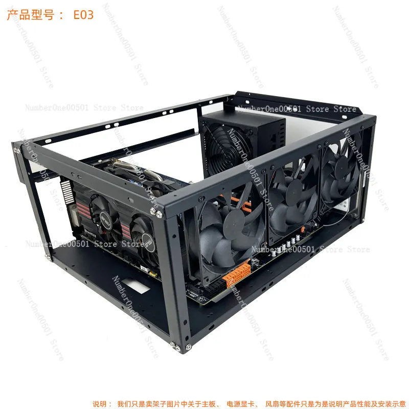 Stackable open chassis X79 X99 dual-channel EATX motherboard 6-card bracket vertical and horizontal 3090 graphics card rack