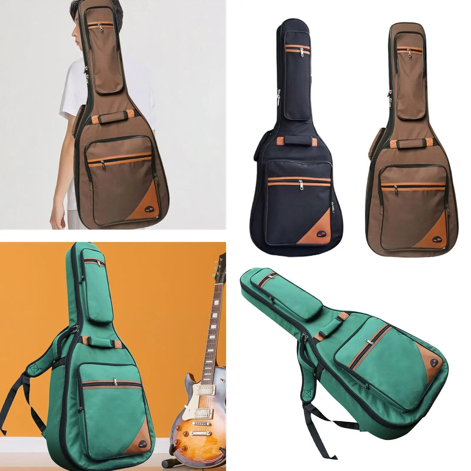 Acoustic Guitar Bag Thick Padding Soft Cover Backpack Gig Bag for 42 Inch Electric Guitar Daily Use