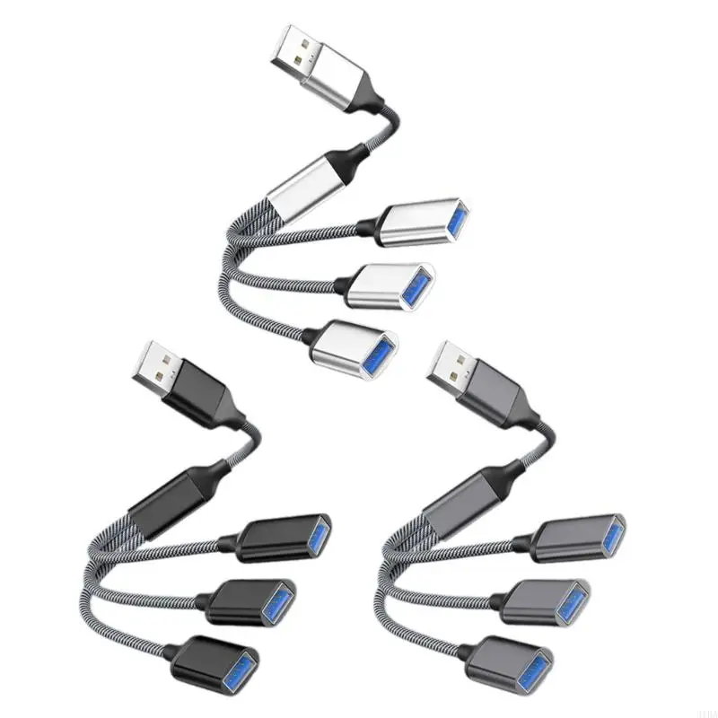 

31BA USB to USB 2.0 Adapter OTG Charger Cable 3 in 1 USB 2.0 Splitter Fast Charging with USB 2.0 Connectors for Tablet Phone