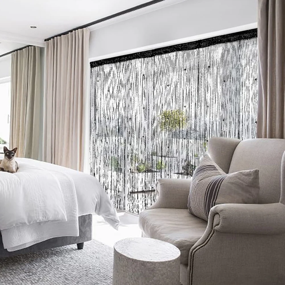 100 سنتيمتر X 200 سنتيمتر الزخرفية الباب سلسلة الستار معلقة نافذة لوحة الحائط هامش نافذة غرفة أعمى مقسم مقسم الباب ديكور المنزل #3