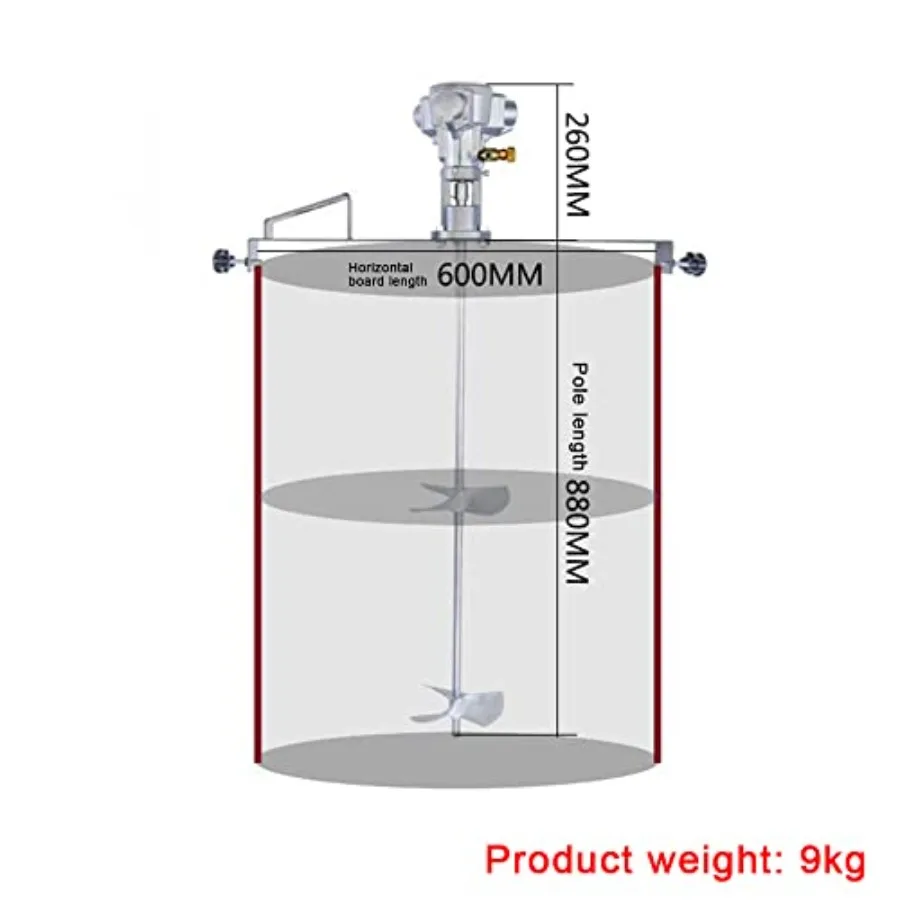 50 جالون هوائي المحرض شريط أفقي خلاط طلاء هوائي مع محرك 1/2 حصان الفولاذ المقاوم للصدأ انفصال طبل خلاط الهواء أ