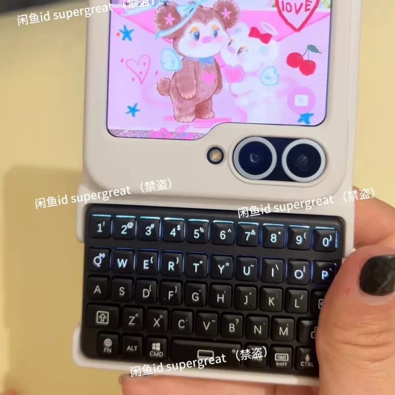 EXknight Folding Screen Bluetooth Keyboard Custom Phone Case Custom Original Handmade Lightweight  Suitable for Various Models
