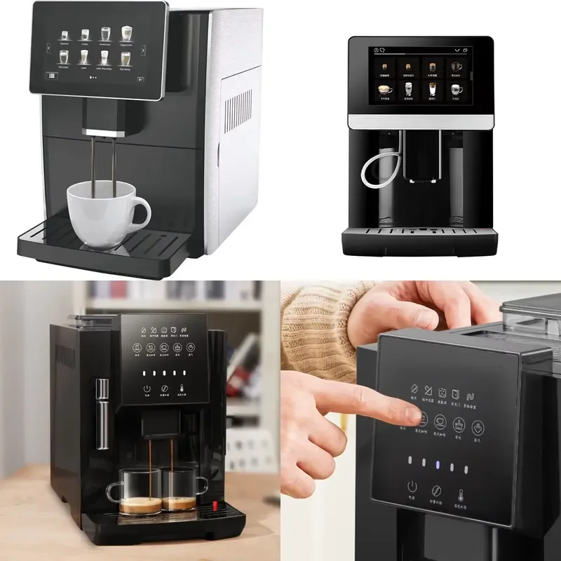 Commercial Smart Touch Screen Fully Automatic Coffee Machine Freshly Ground Milk Frother All-in-one Multifunctional Coffee