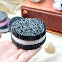 Cute Oreo Stress Silicone Statue Stretchable Squeeze Cookie Pinch Figurines Soft Pinching Figure Home Decoration Creative Gift