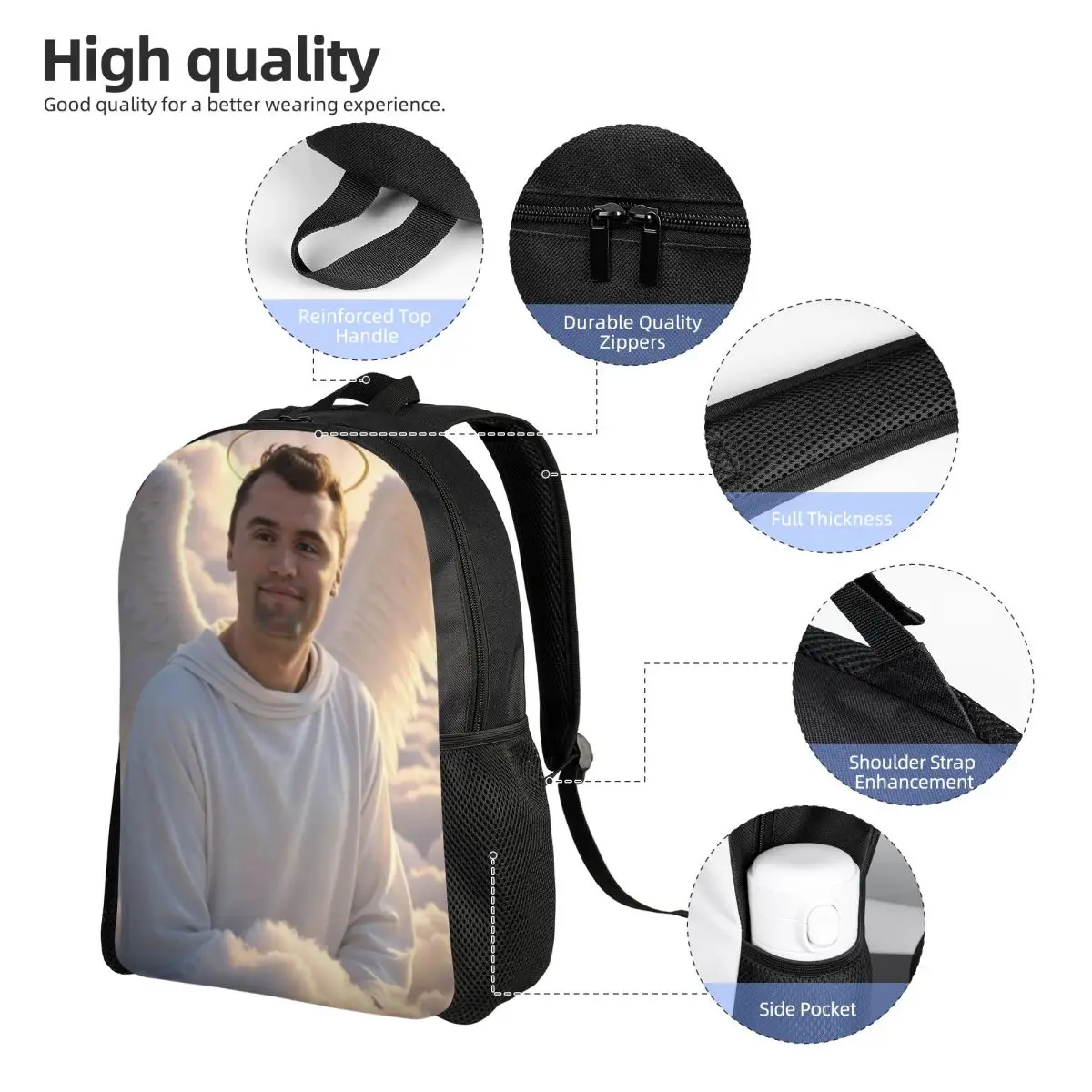 Charlie Kirk Angelic Advocate Backpack for Kids Boys Girls Lightweight School Bags for Toddlers Daycare