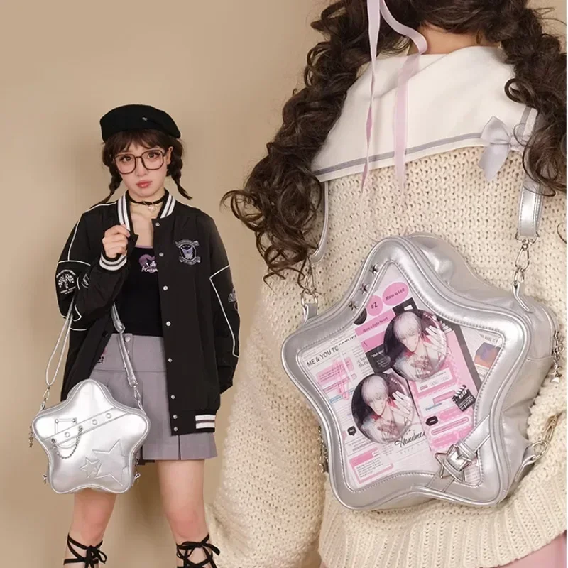 Nouveau Ita sac à dos 2025 populaire sac d'école Transparent pour les femmes doux Chic étoile sac à bandoulière affichage automne Bolsa Сумка