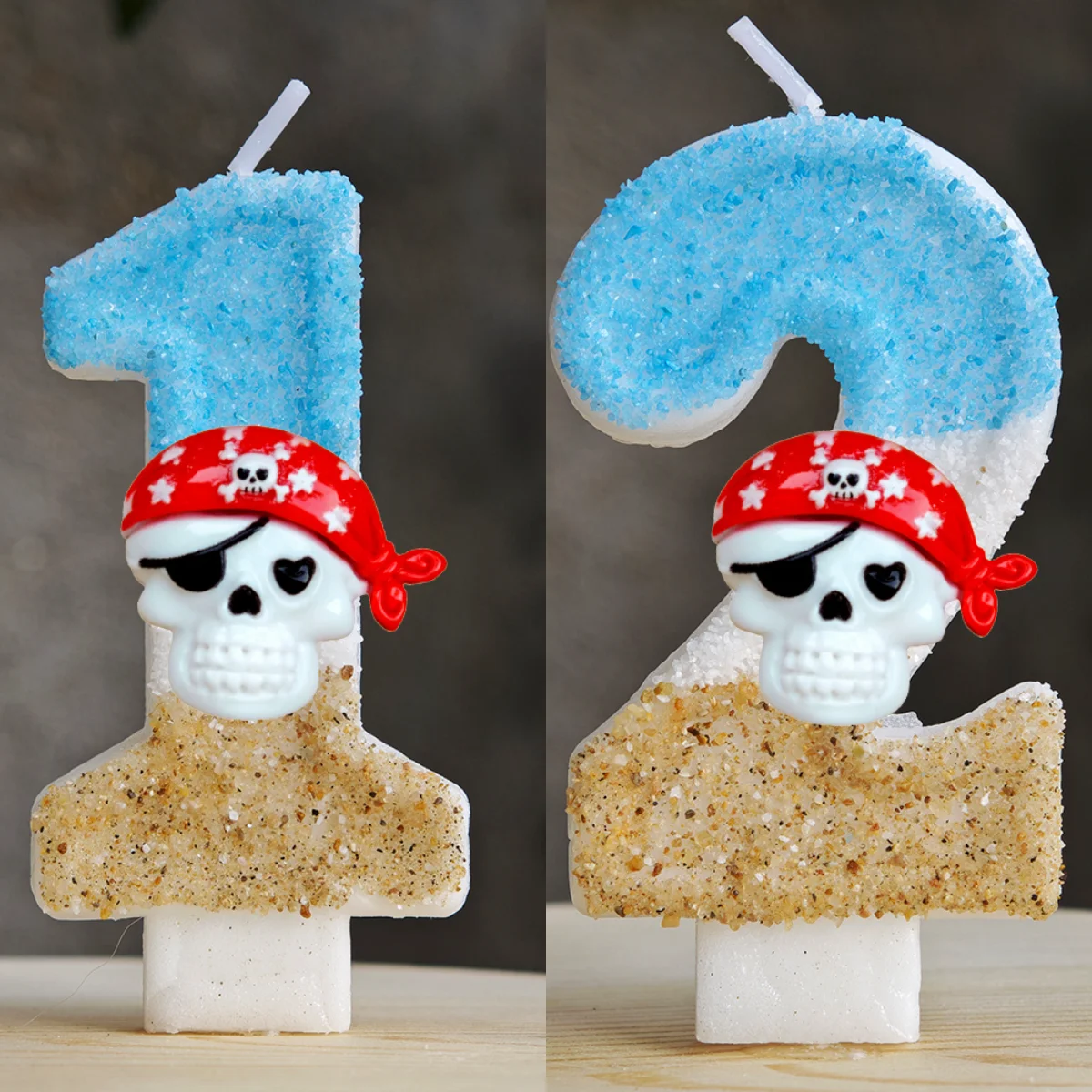

3D Stereo Skull Birthday Candle Pirate Themed Cake Topper Ornament Horror Skeleton Design Cake Decoration For Party Supplie